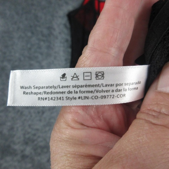 Adore Me Corset Bustier Set Womens 1X Black Lace Satin Garter Thong Lingerie NWT - Picture 8 of 16